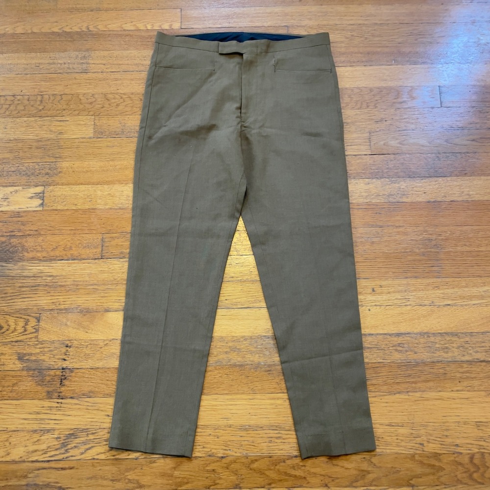 VTG 60s 70s Sears Perma Press Brown Chino Slim Taper‎ Dress Pants 31x29 USA